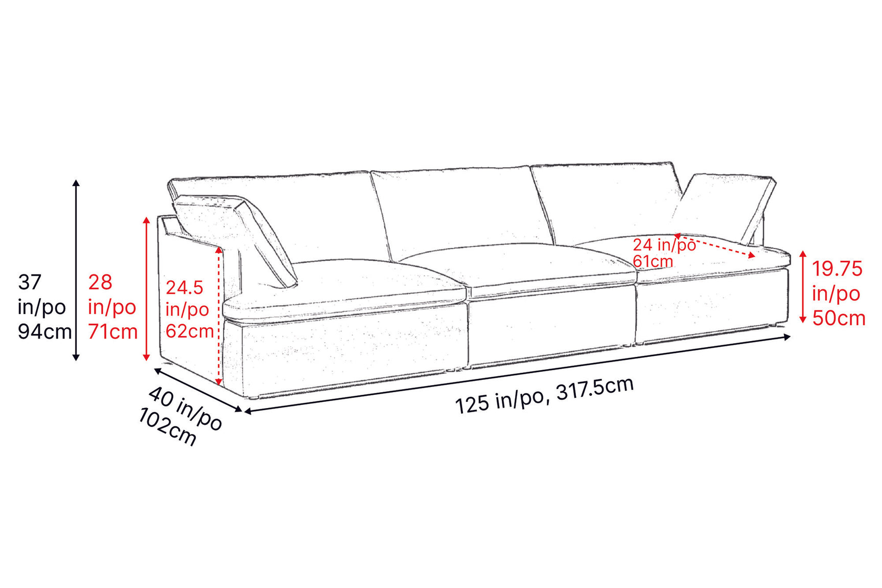 Isola Leather Theater Lounge Modular Sofa