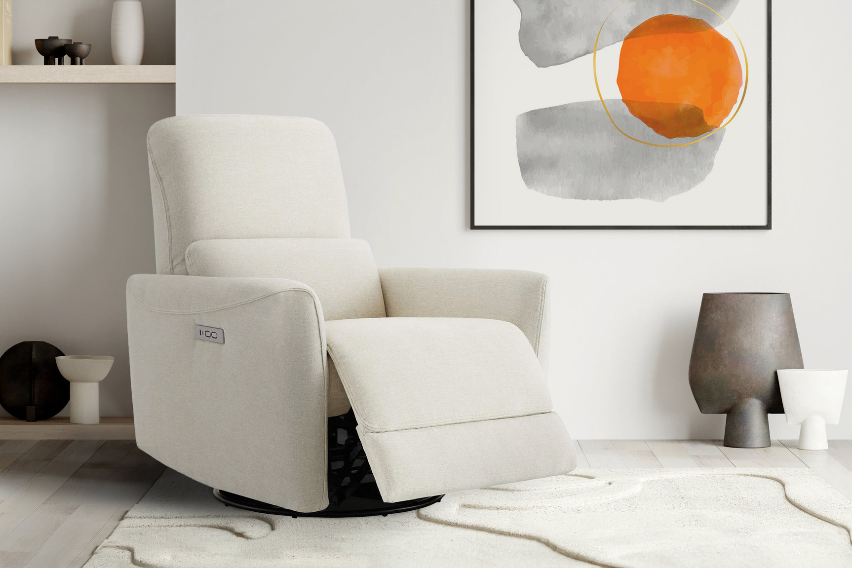 Kirstin Performance Fabric Swivel Recliner Chair