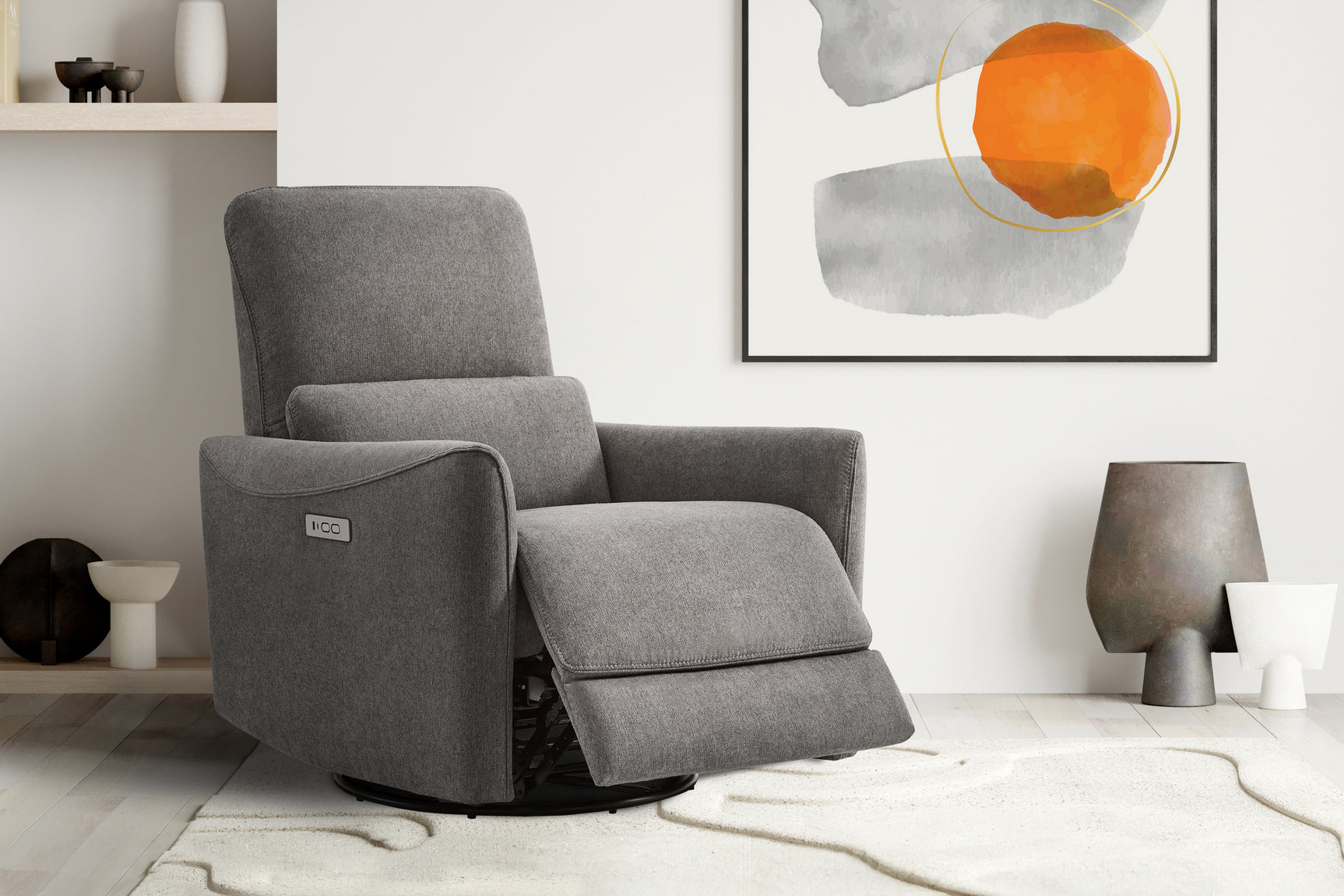Kirstin Performance Fabric Swivel Recliner Chair