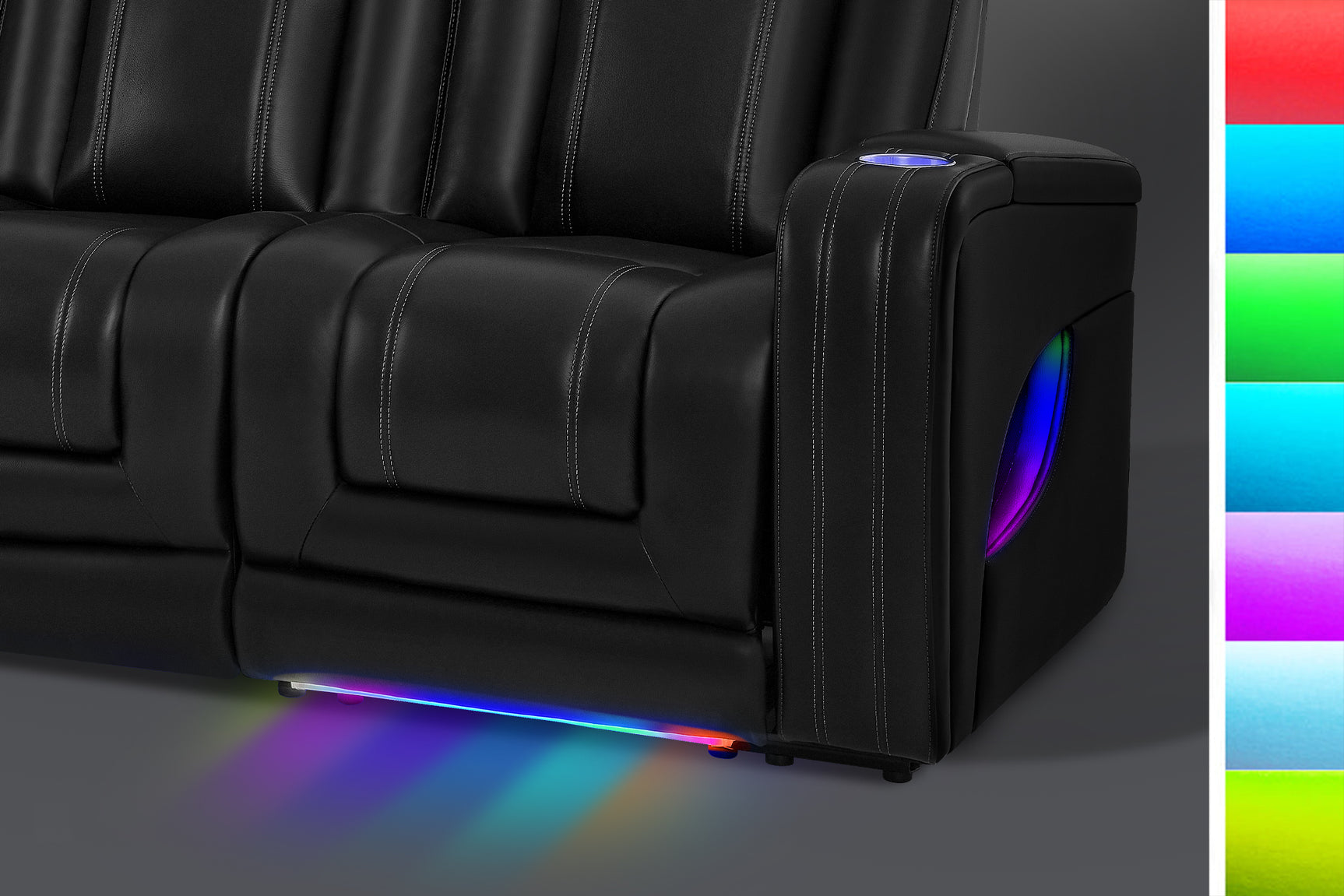 Cyber Immersive Sound Italian Leather Home Theater Console with Heat & Massage & Bass Shaker
