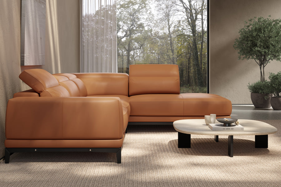 Valletta Leather Corner Sectional Sofa