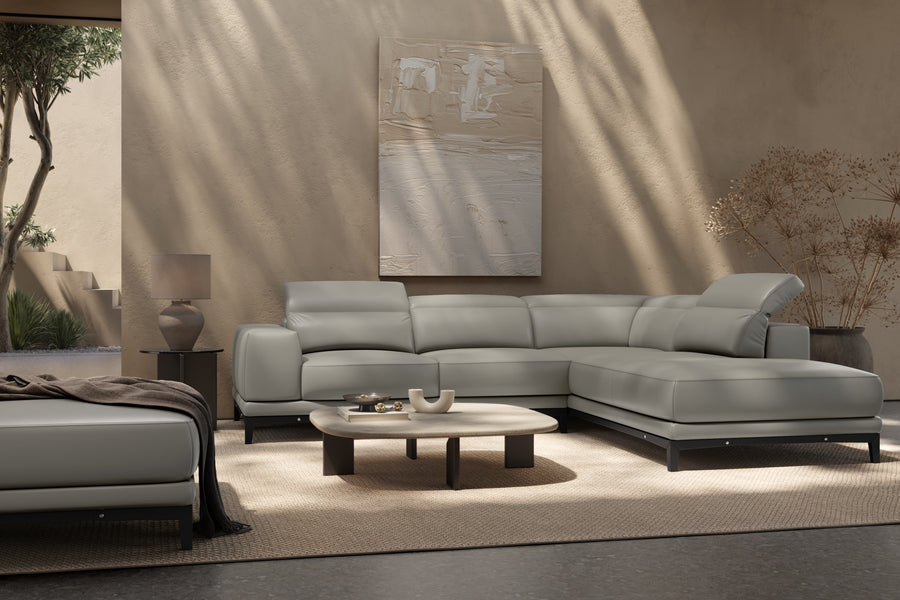 Valletta Leather Corner Sectional Sofa