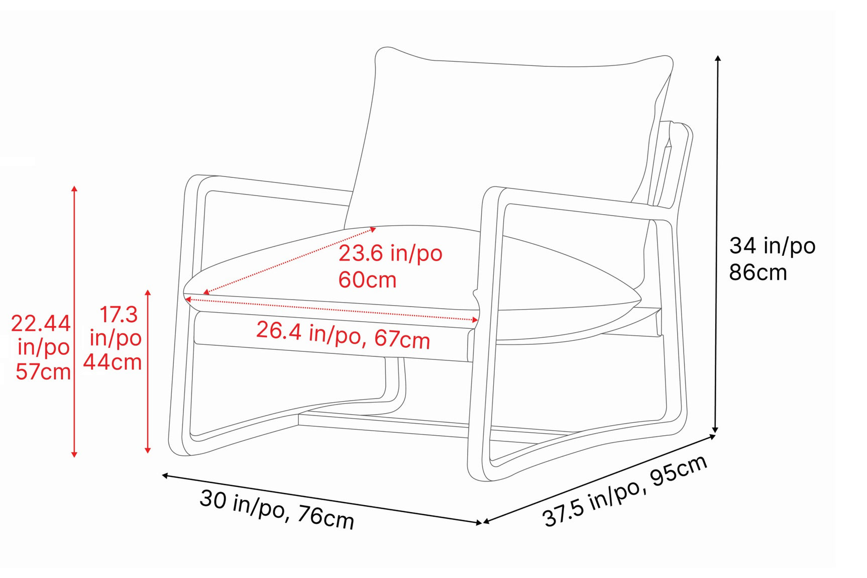 Lagon Fabric & Wood Accent Chair
