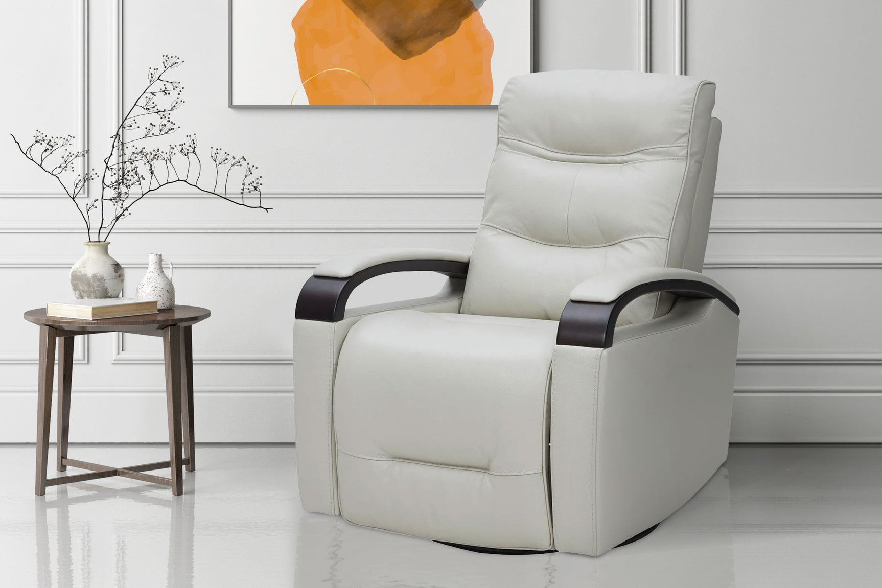 Laisha Leather Swivel Recliner Chair