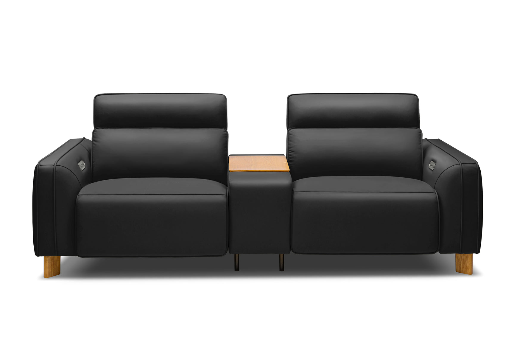 Lesley Leather Dual Recliner Sofa with Console