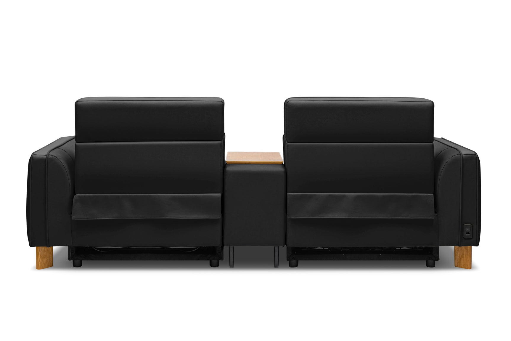 Lesley Leather Dual Recliner Sofa with Console