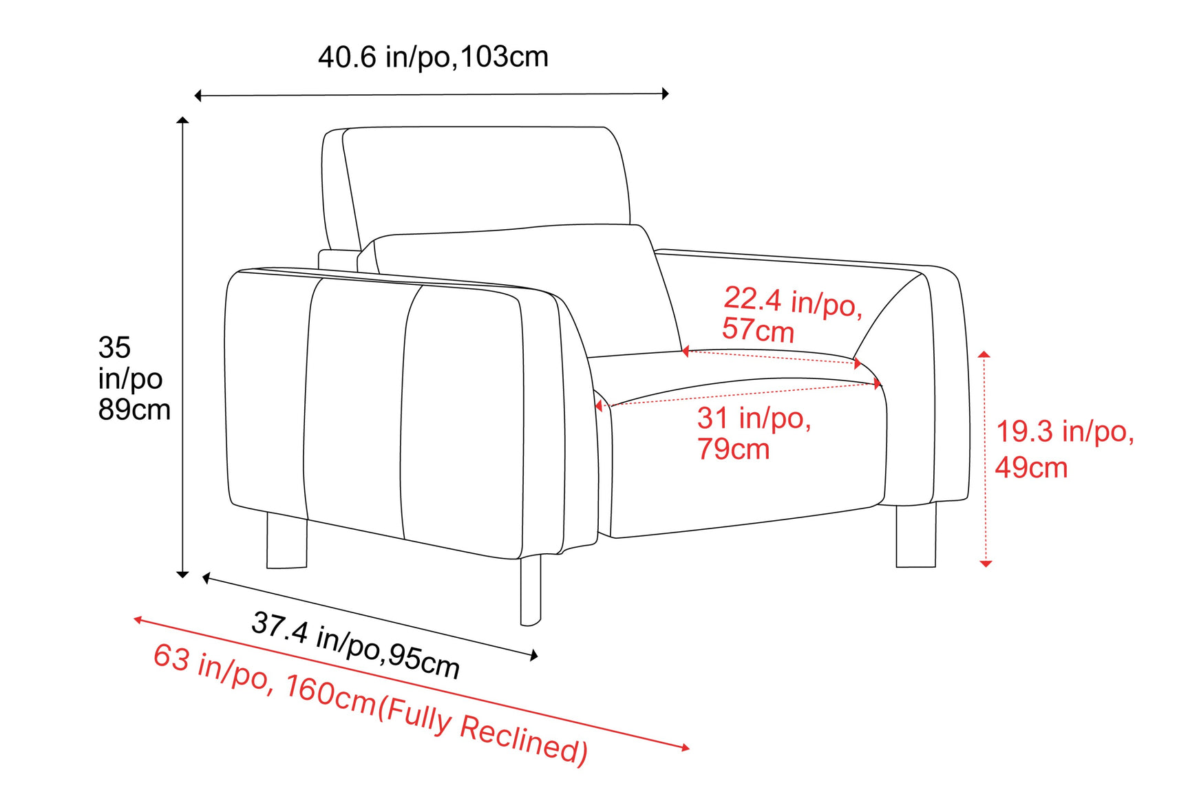 Lesley Leather Recliner Chair