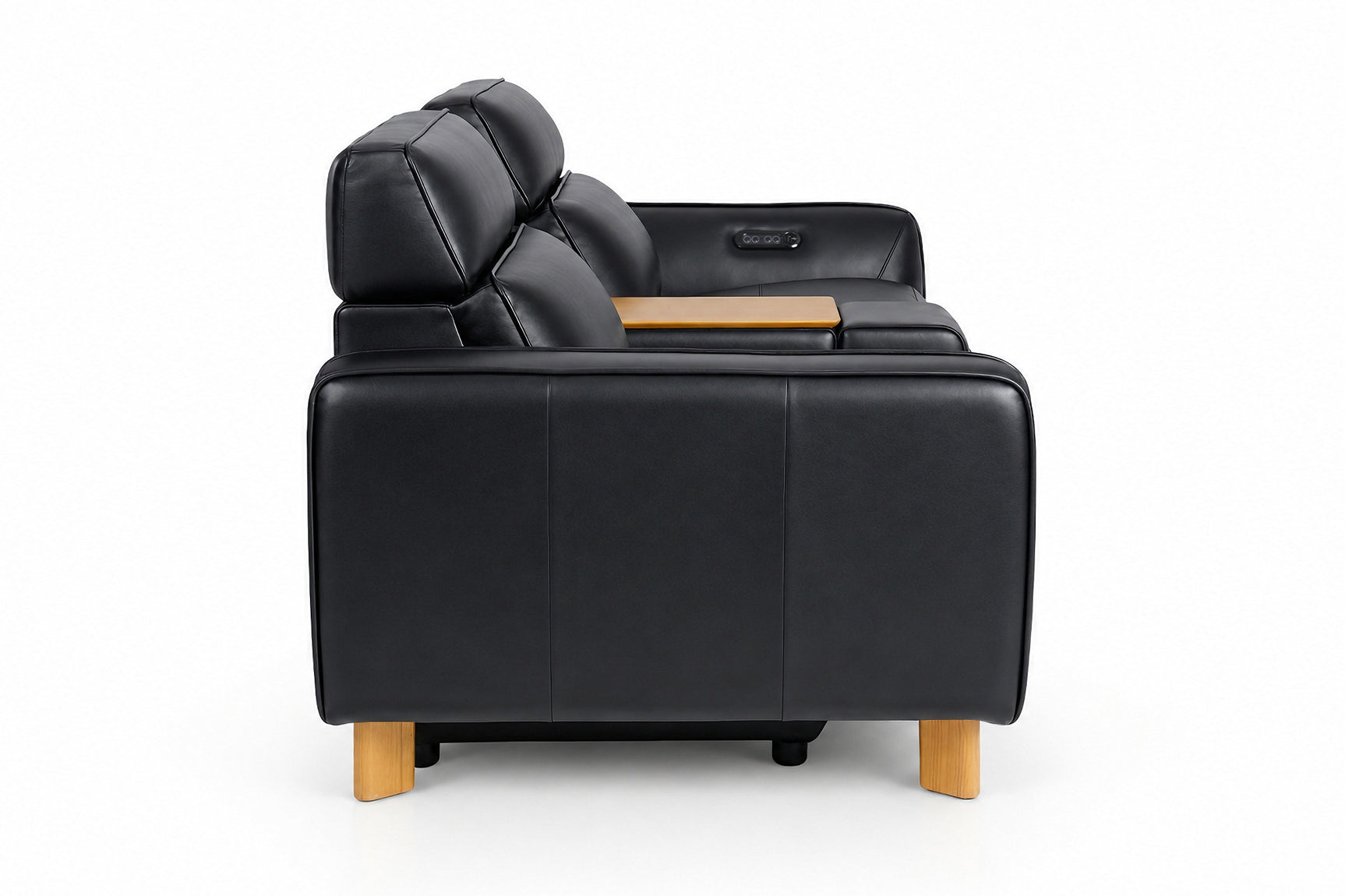 Lesley Leather Dual Recliner Sofa with Console