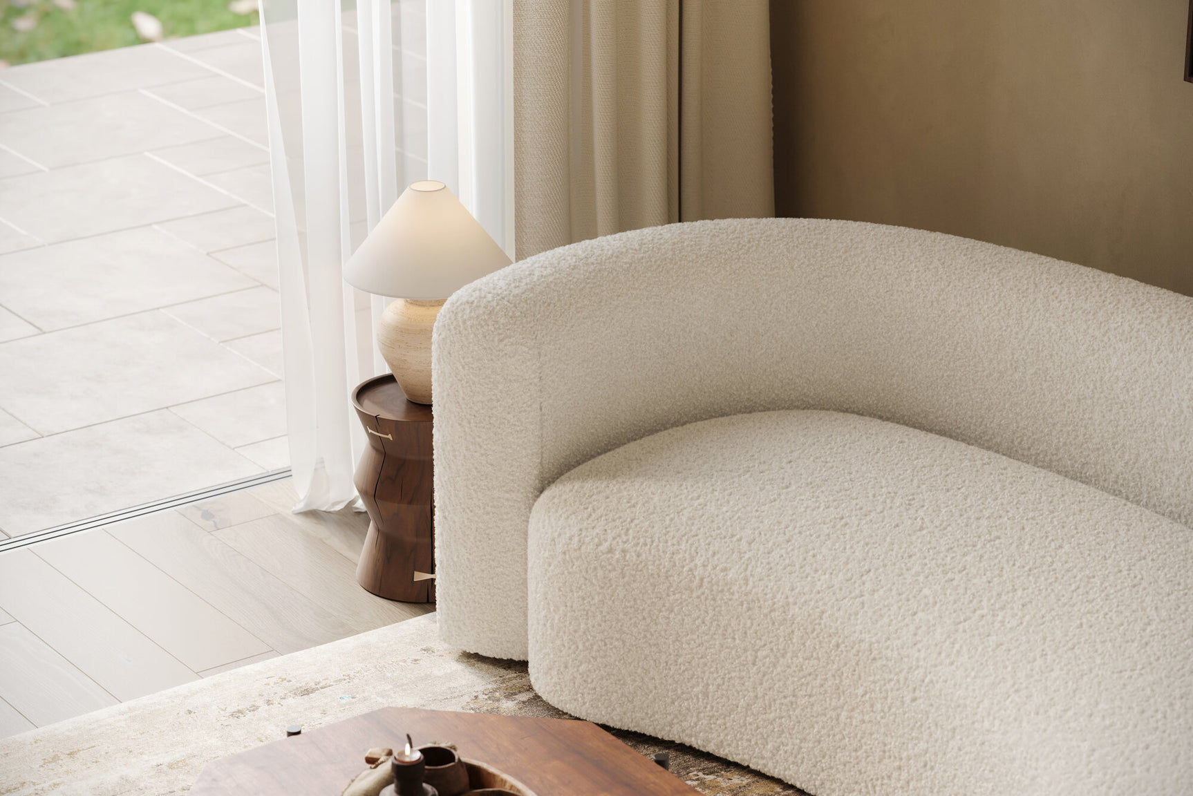 Letizia Boucle Curved Sofa