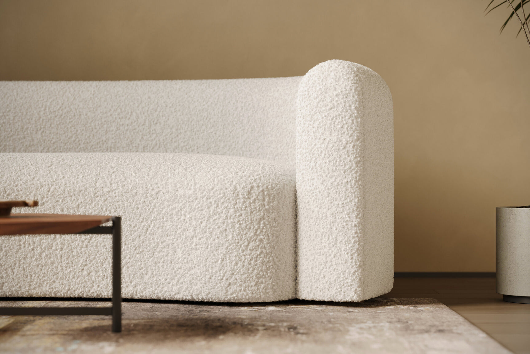 Letizia Boucle Curved Sofa