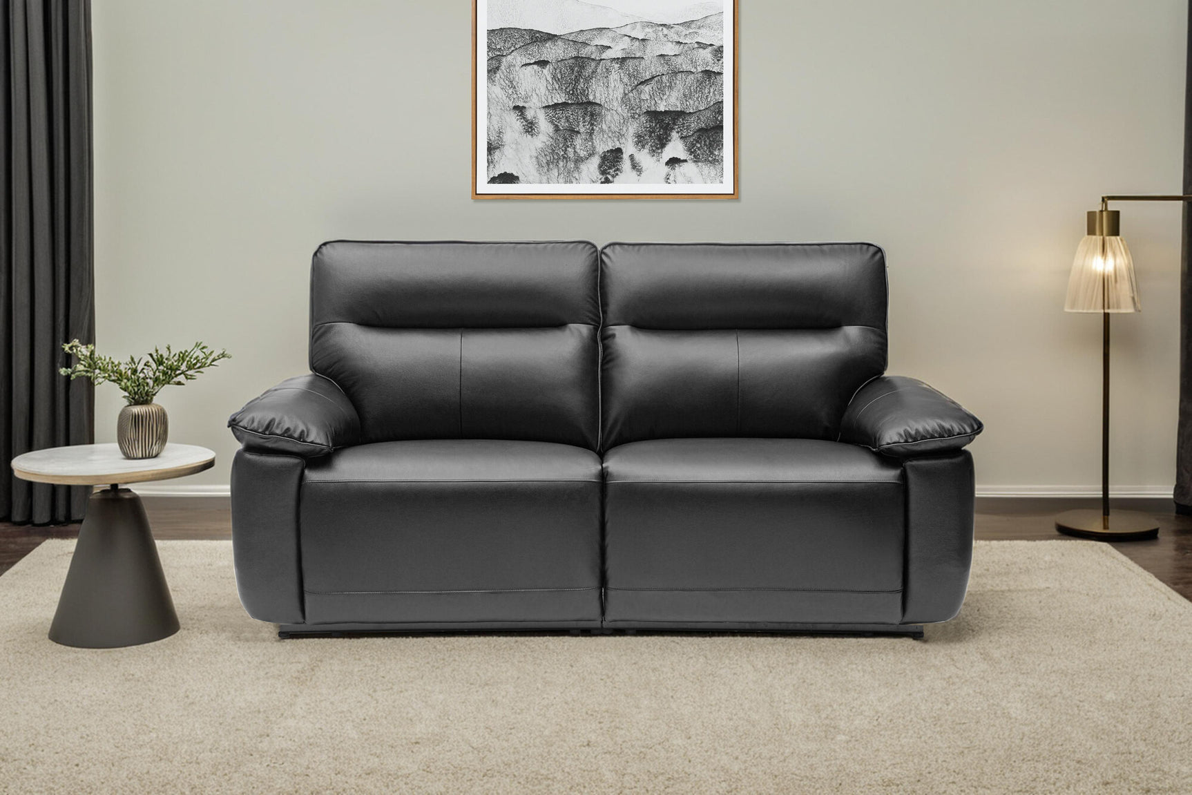 Nero Leather Dual Recliner Loveseat Sofa