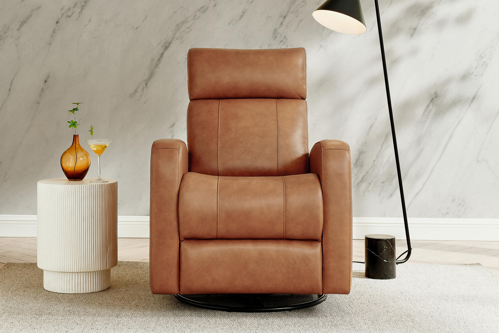 Dayna Leather Swivel Recliner Chair