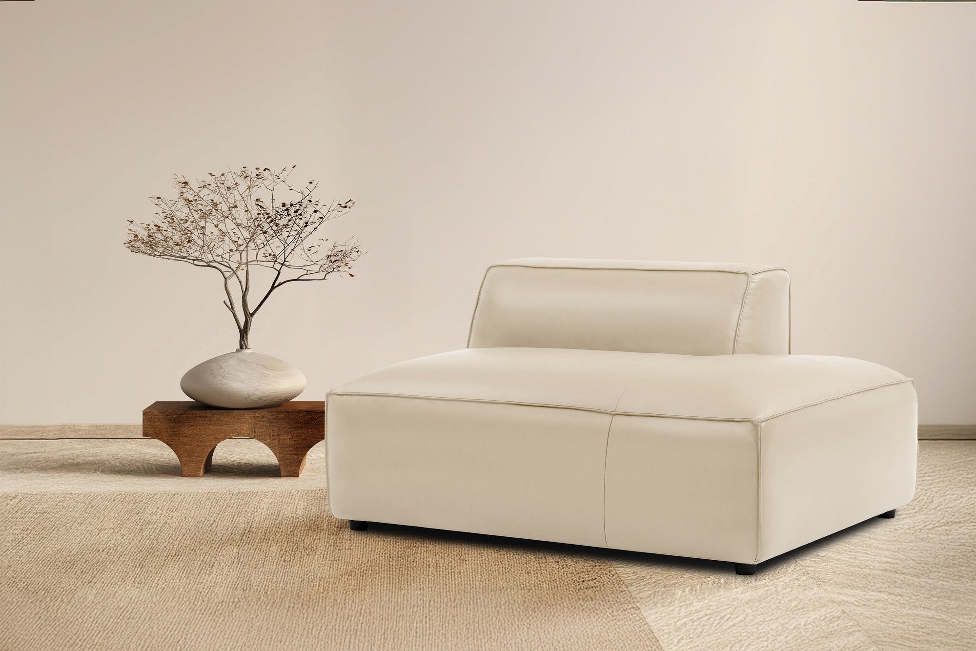 Nathan Leather Right Open-End Sofa Module