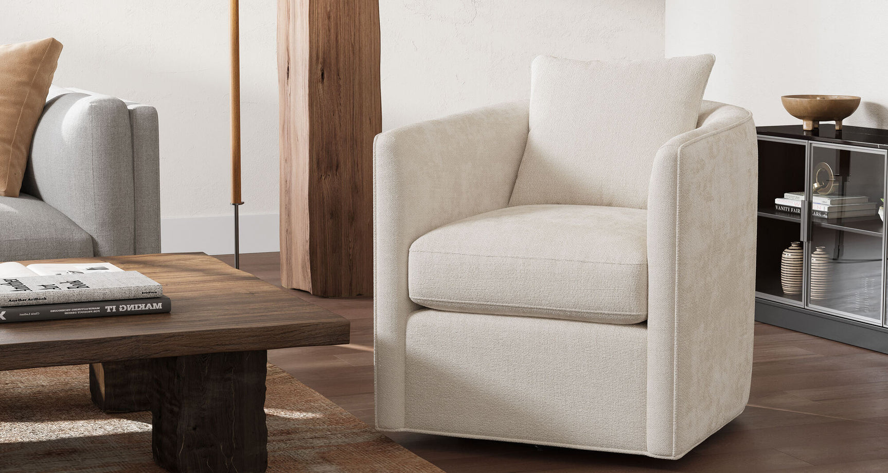 Riley Fabric Swivel Chair