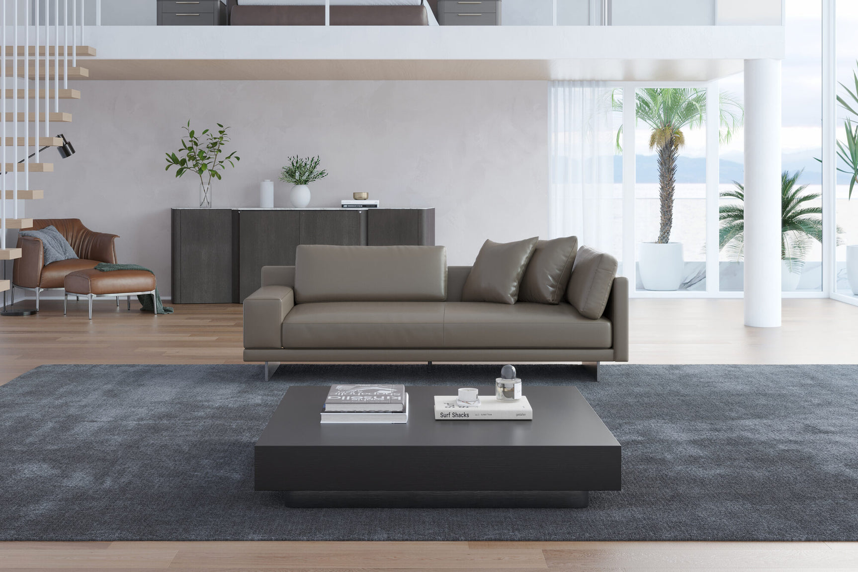 Alessandro Leather Loveseat Sofa