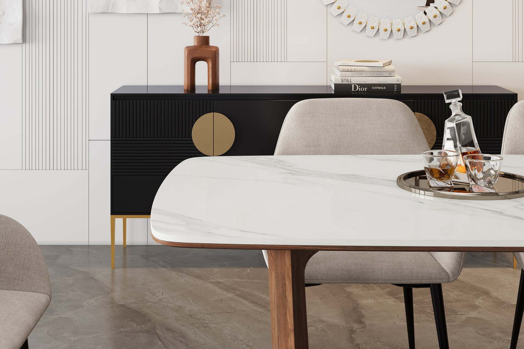 Luca Natural Marble Dining Table