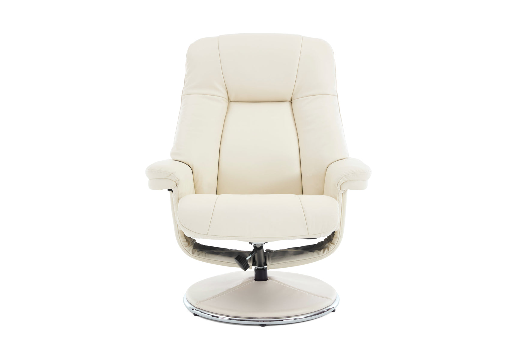 Lucinda Leather Swivel Recliner Chair with Ottoman