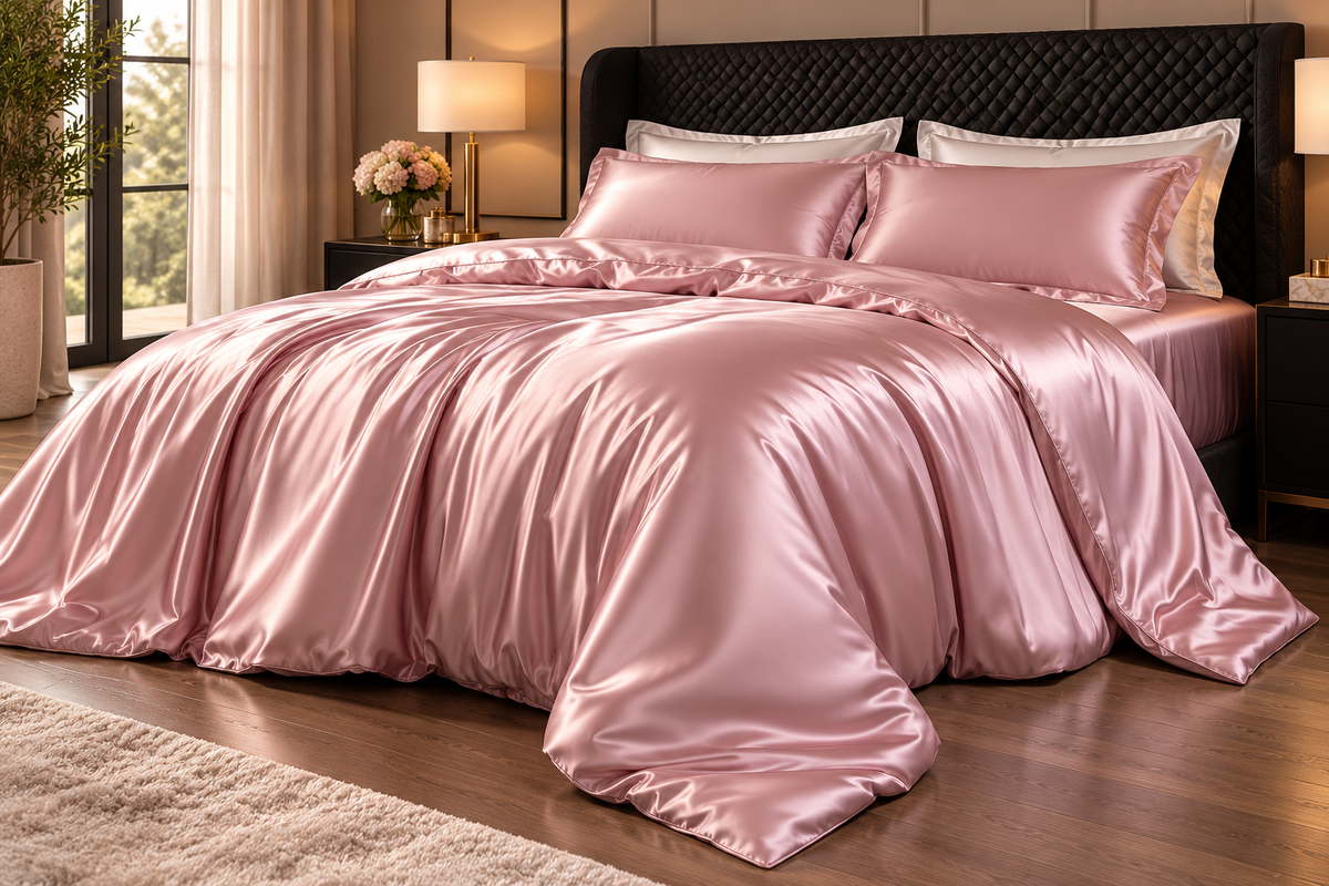 Lustre Luxe Elegant Duvet Set - Fairy Pink
