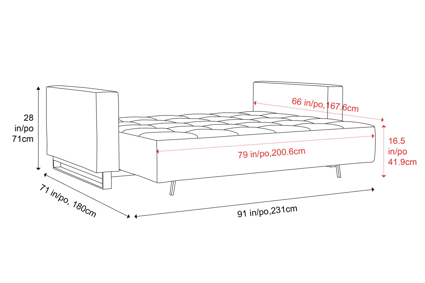 Maria Fabric Sofa Bed