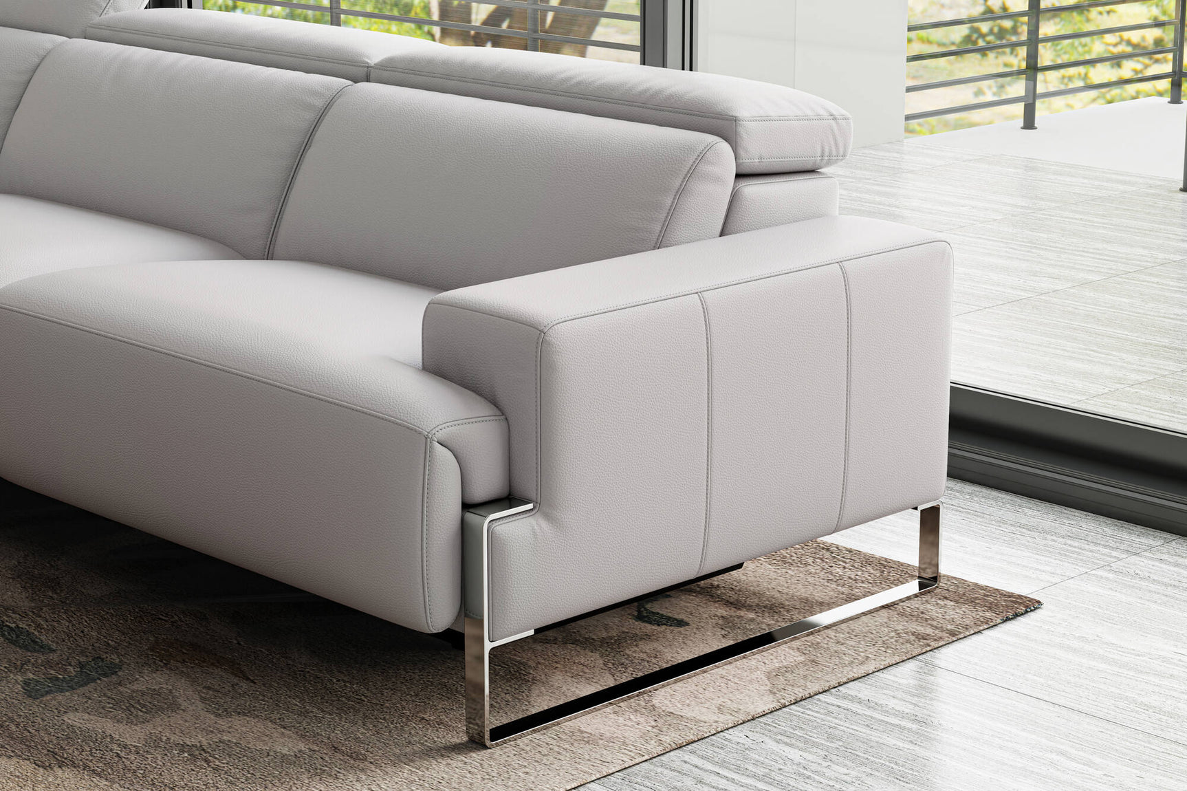 Melania Leather Reclining Corner Sectional Sofa