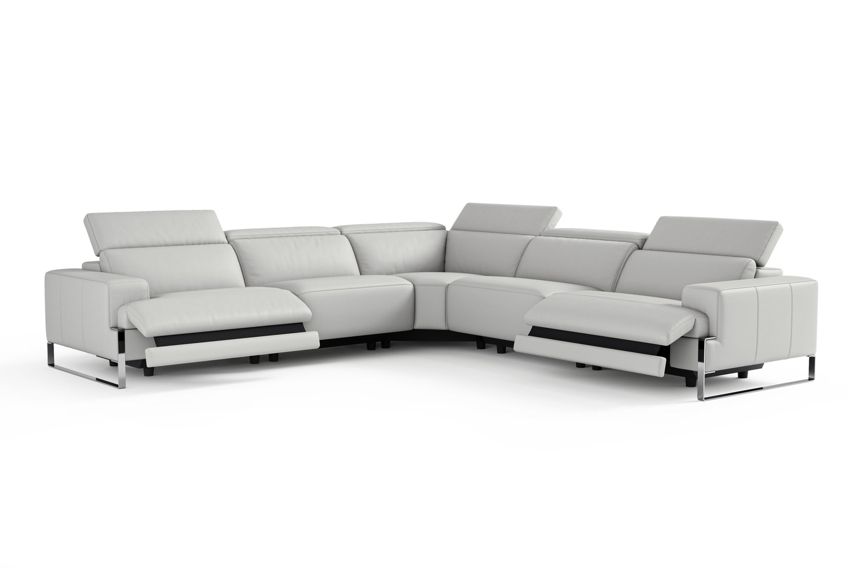 Melania Leather Reclining Corner Sectional Sofa
