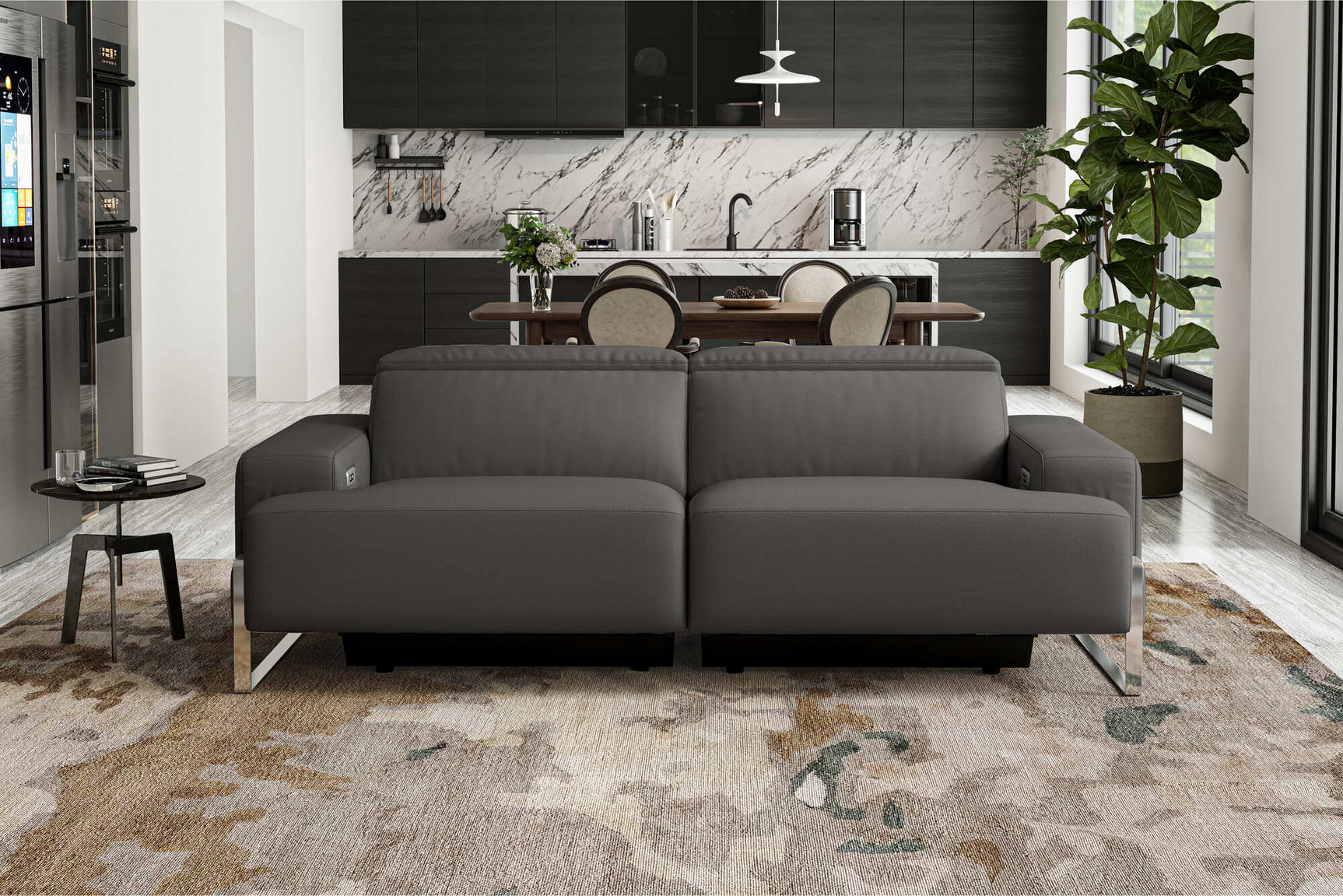 Melania Leather Reclining Sofa
