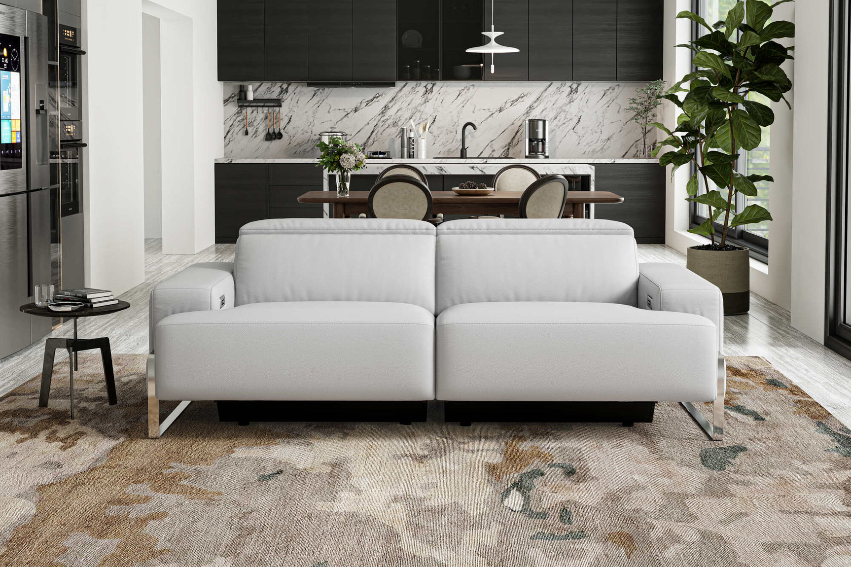 Melania Leather Reclining Sofa