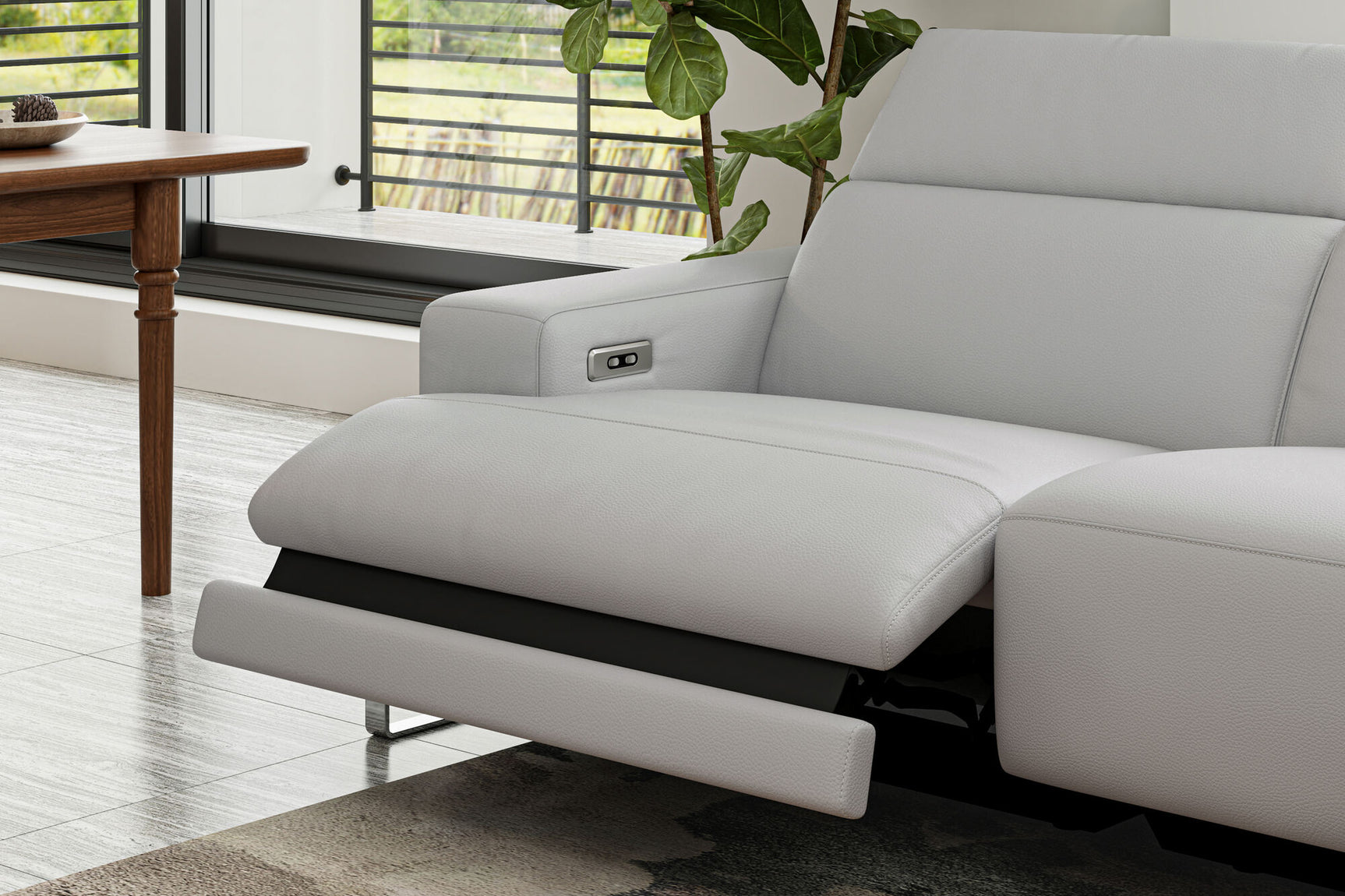 Melania Leather Reclining Sofa