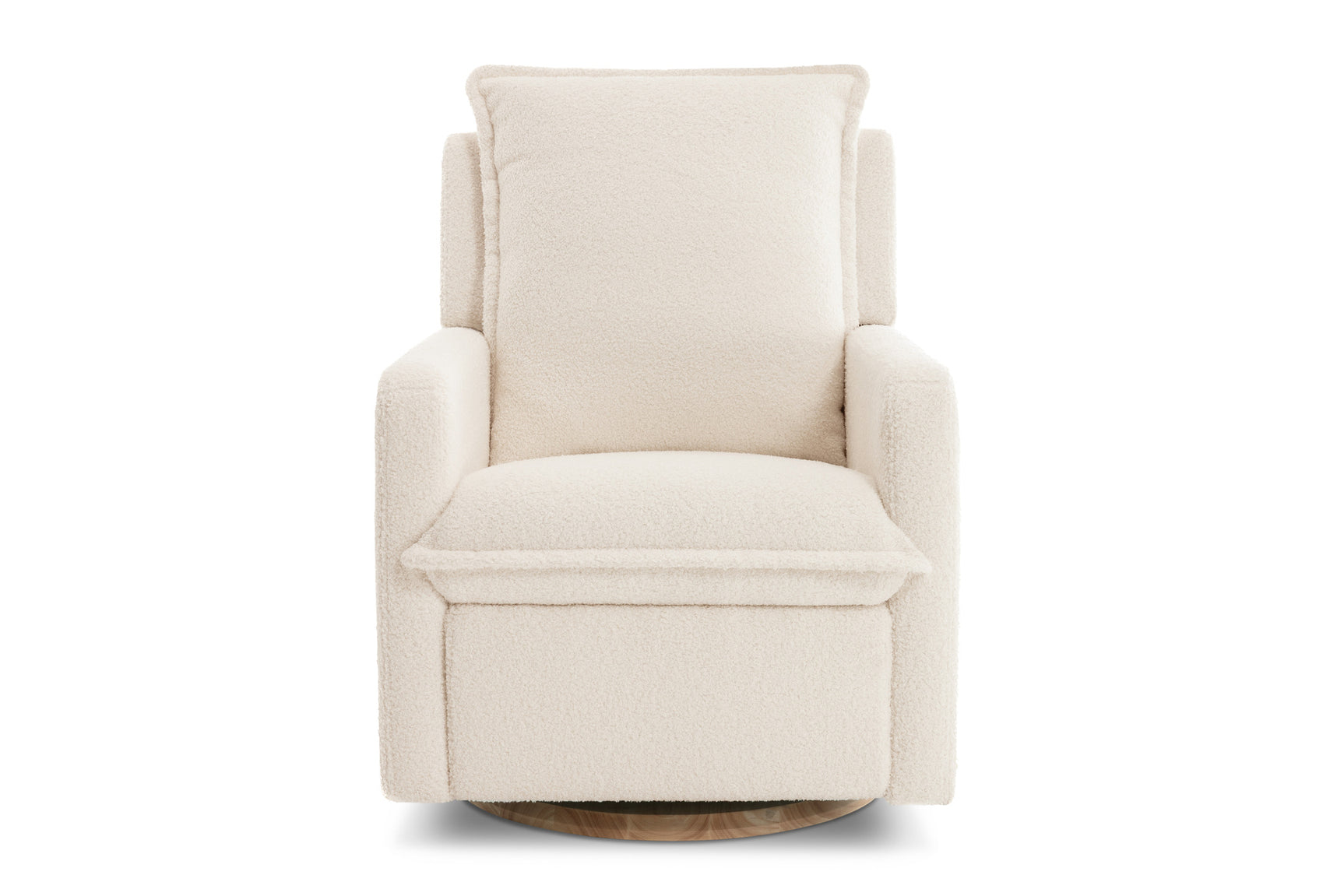 Milo Sheepskin-Finish Fabric Swivel Recliner Chair