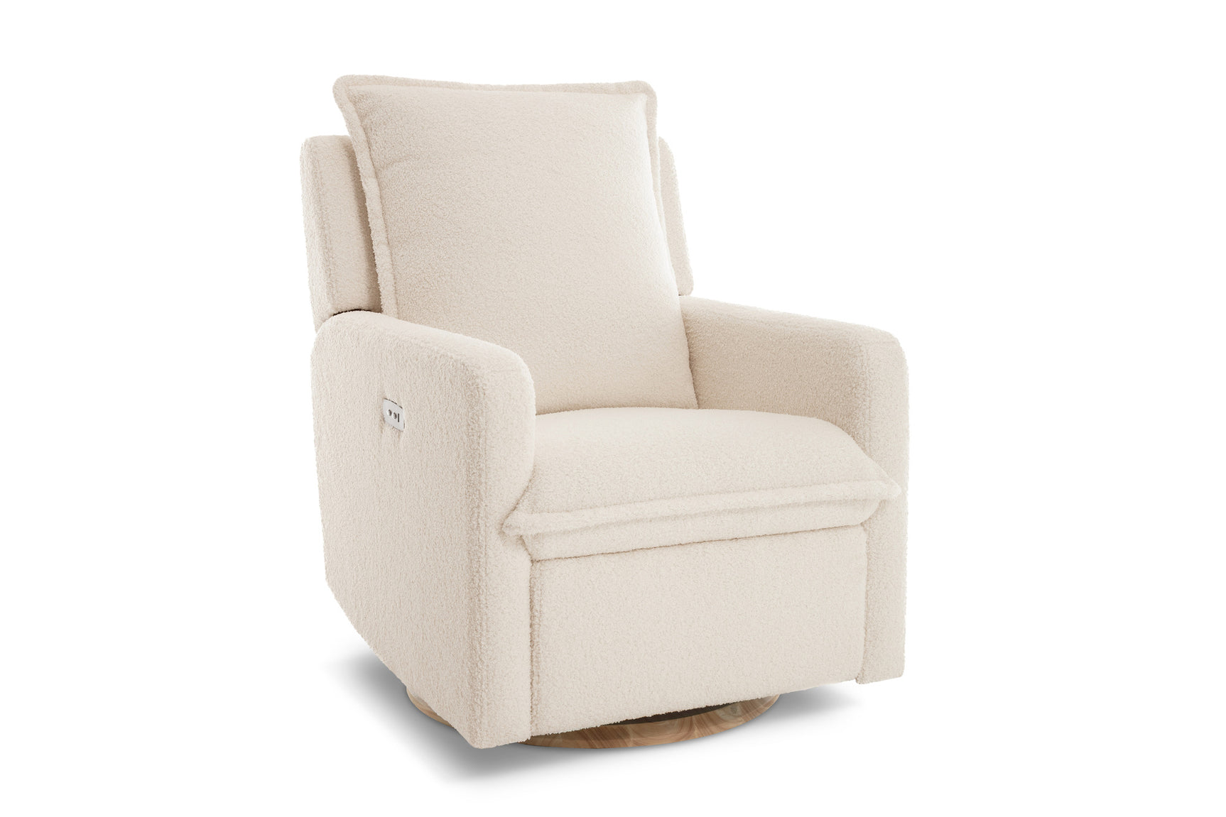 Milo Sheepskin-Finish Fabric Swivel Recliner Chair