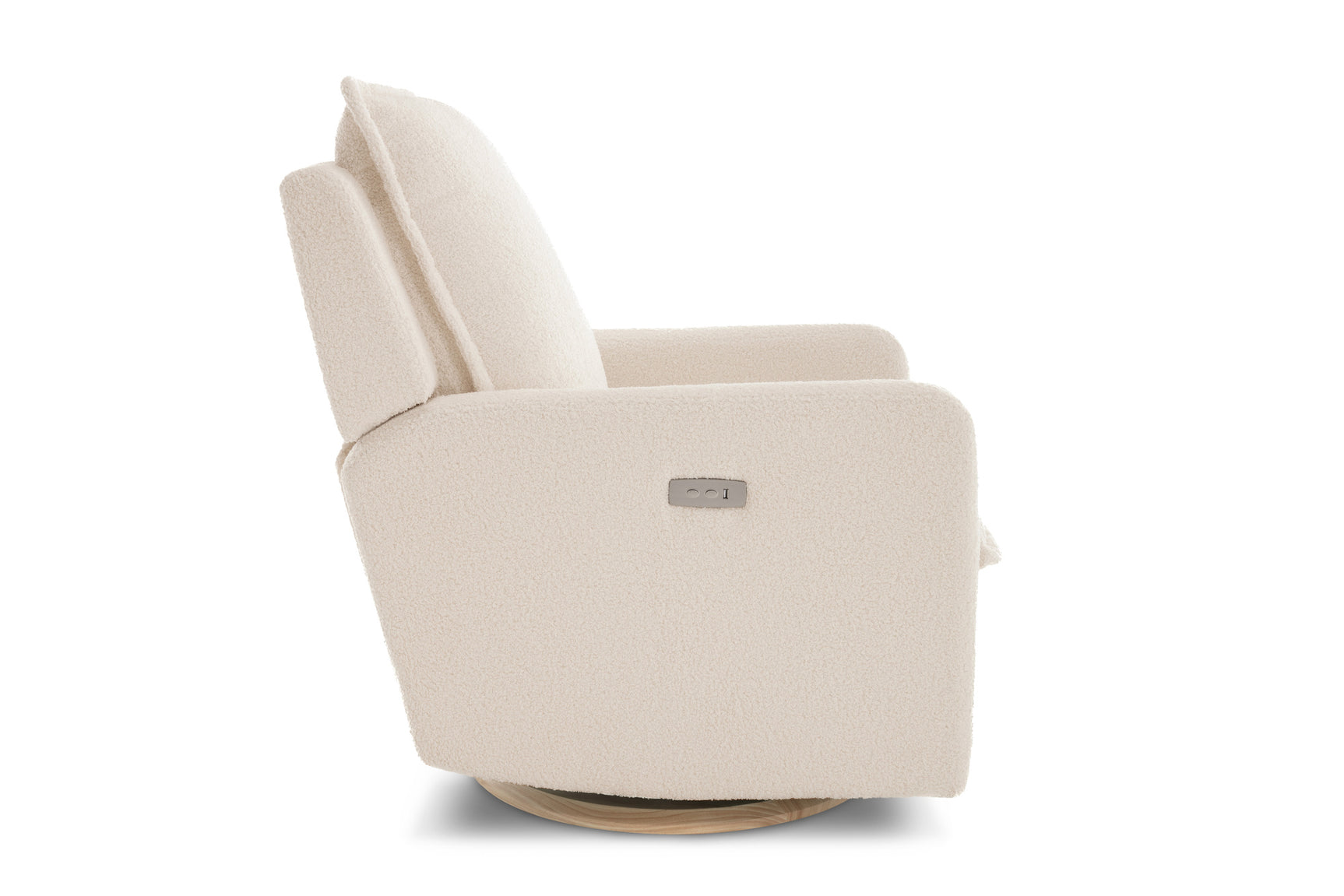 Milo Sheepskin-Finish Fabric Swivel Recliner Chair