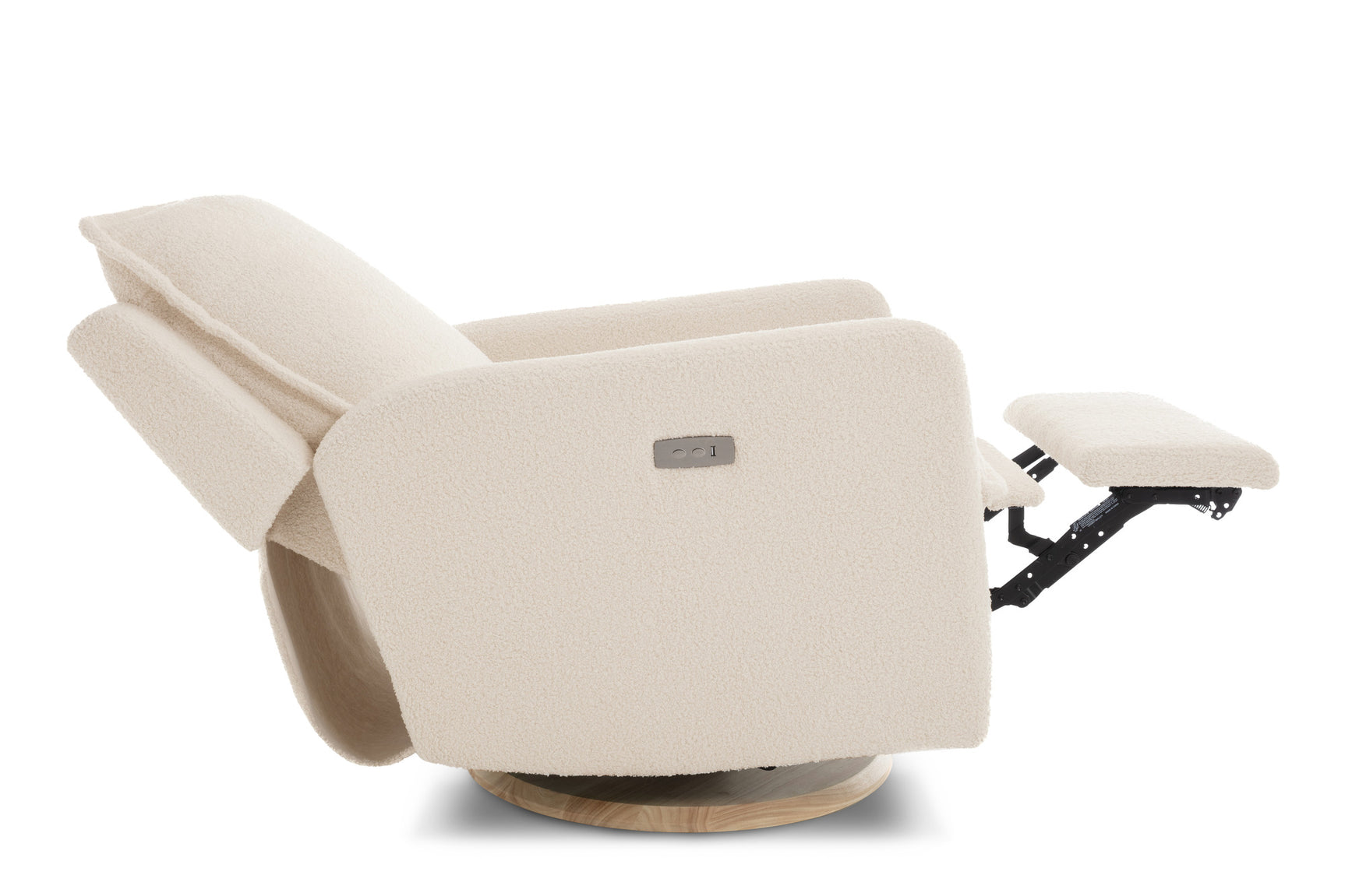 Milo Sheepskin-Finish Fabric Swivel Recliner Chair