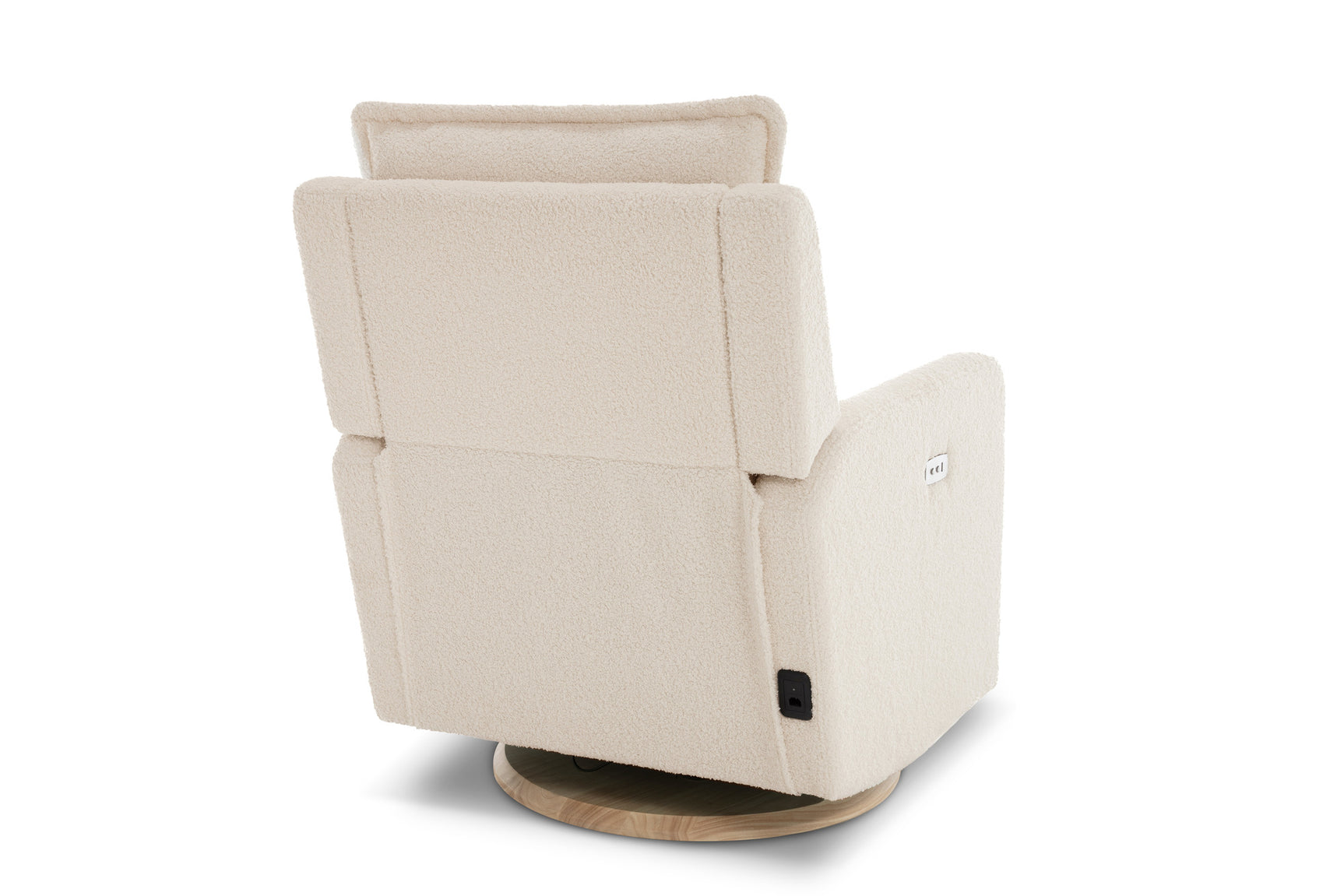 Milo Sheepskin-Finish Fabric Swivel Recliner Chair
