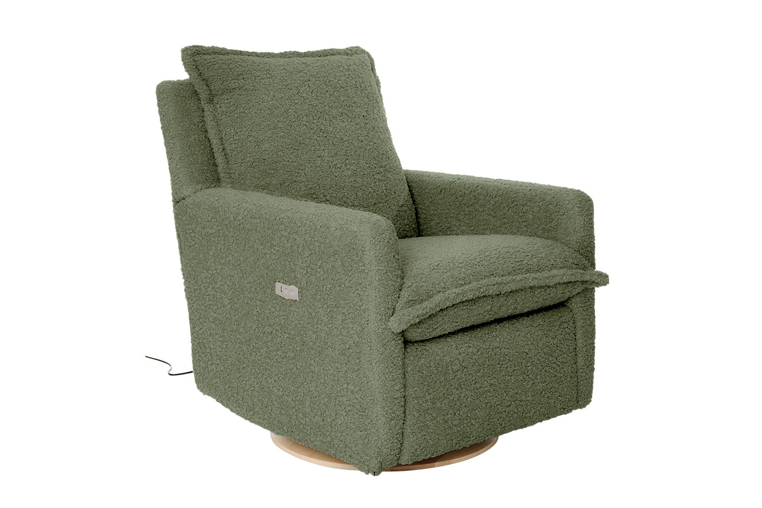 Milo Sheepskin-Finish Fabric Swivel Recliner Chair