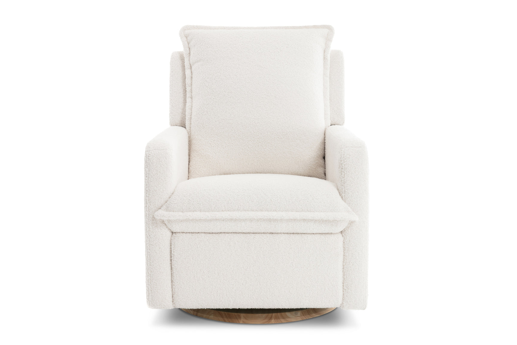 Milo Sheepskin-Finish Fabric Swivel Recliner Chair