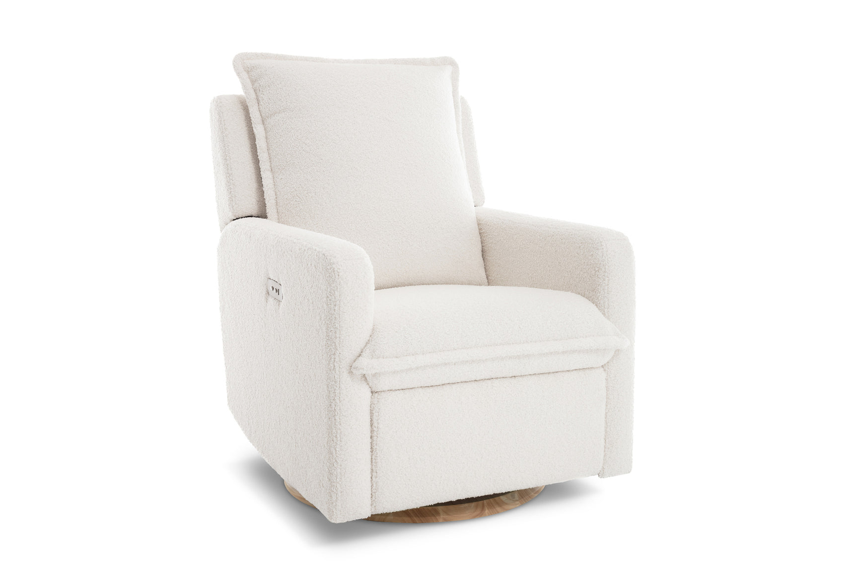 Milo Sheepskin-Finish Fabric Swivel Recliner Chair