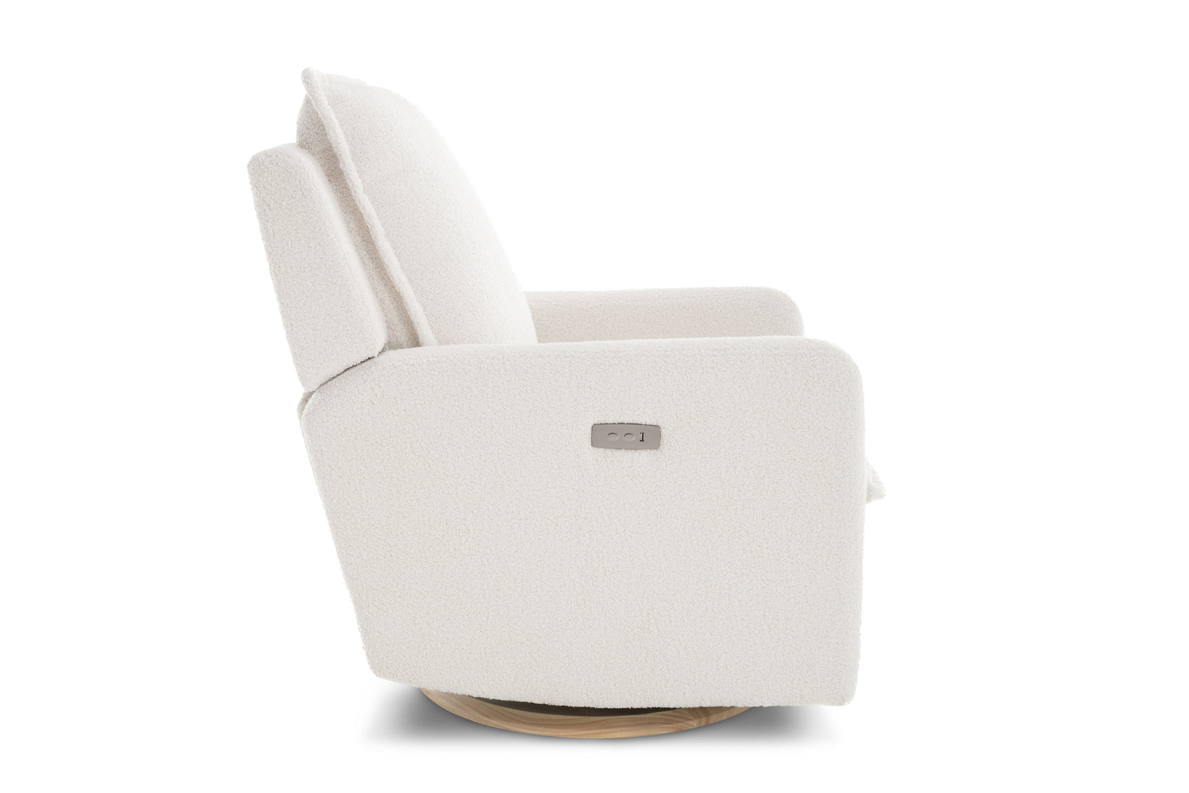 Milo Sheepskin-Finish Fabric Swivel Recliner Chair