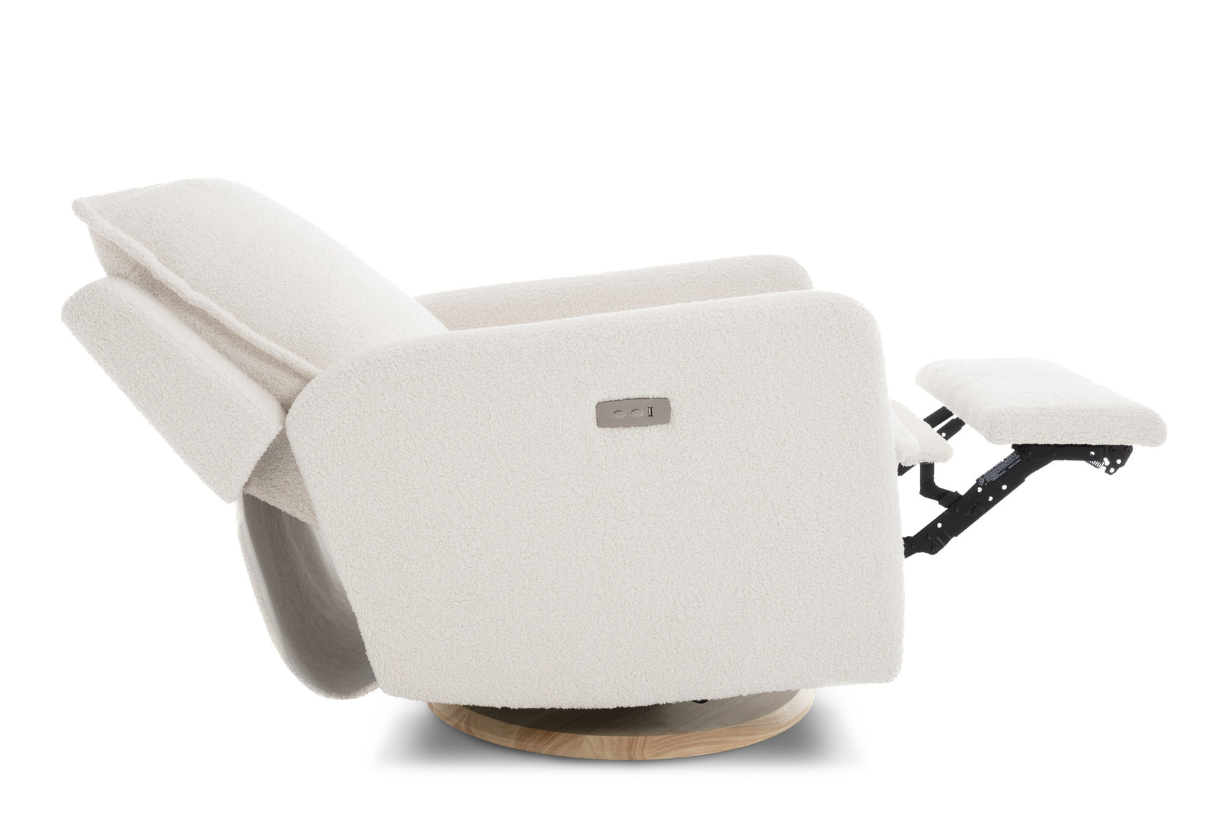 Milo Sheepskin-Finish Fabric Swivel Recliner Chair