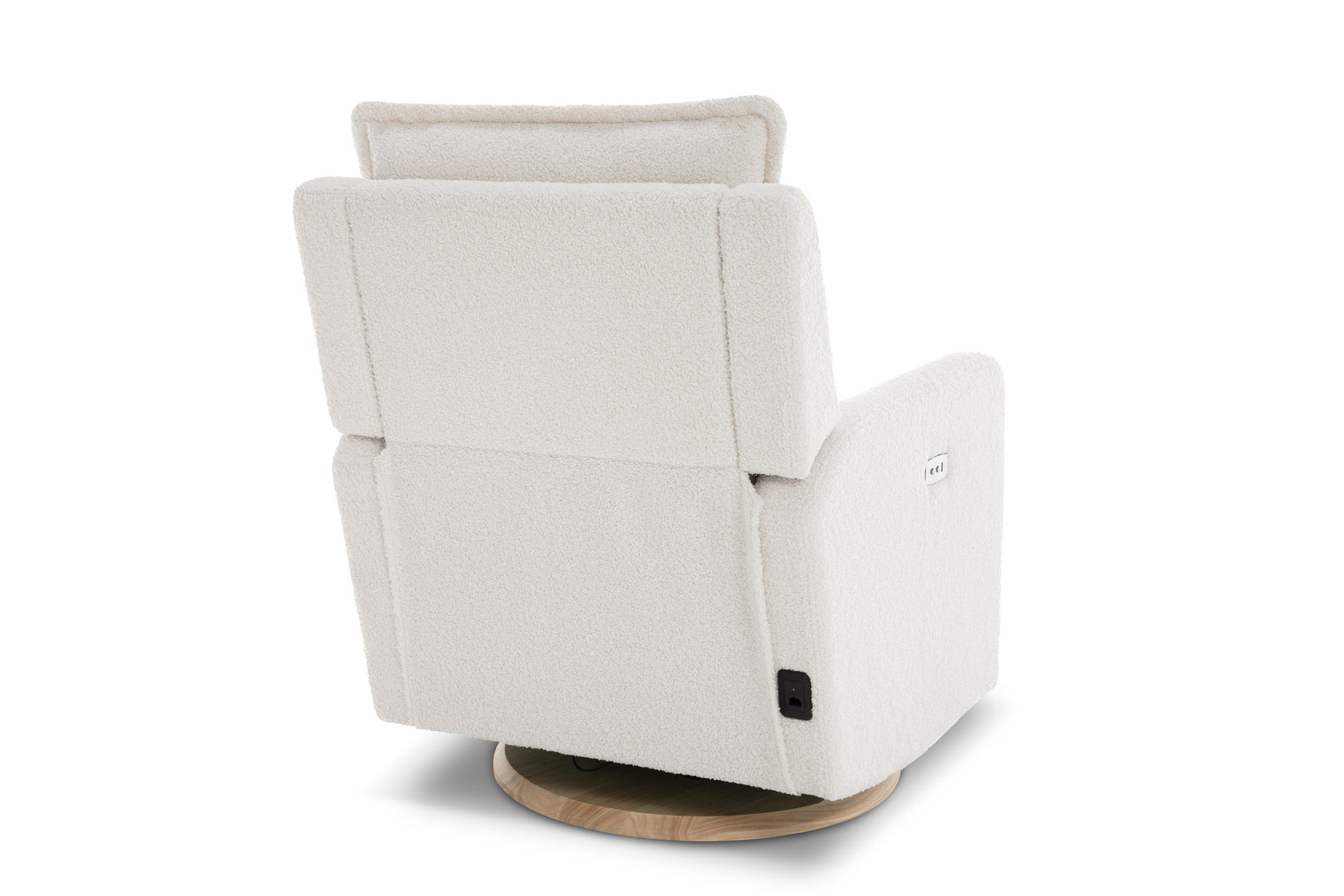Milo Sheepskin-Finish Fabric Swivel Recliner Chair