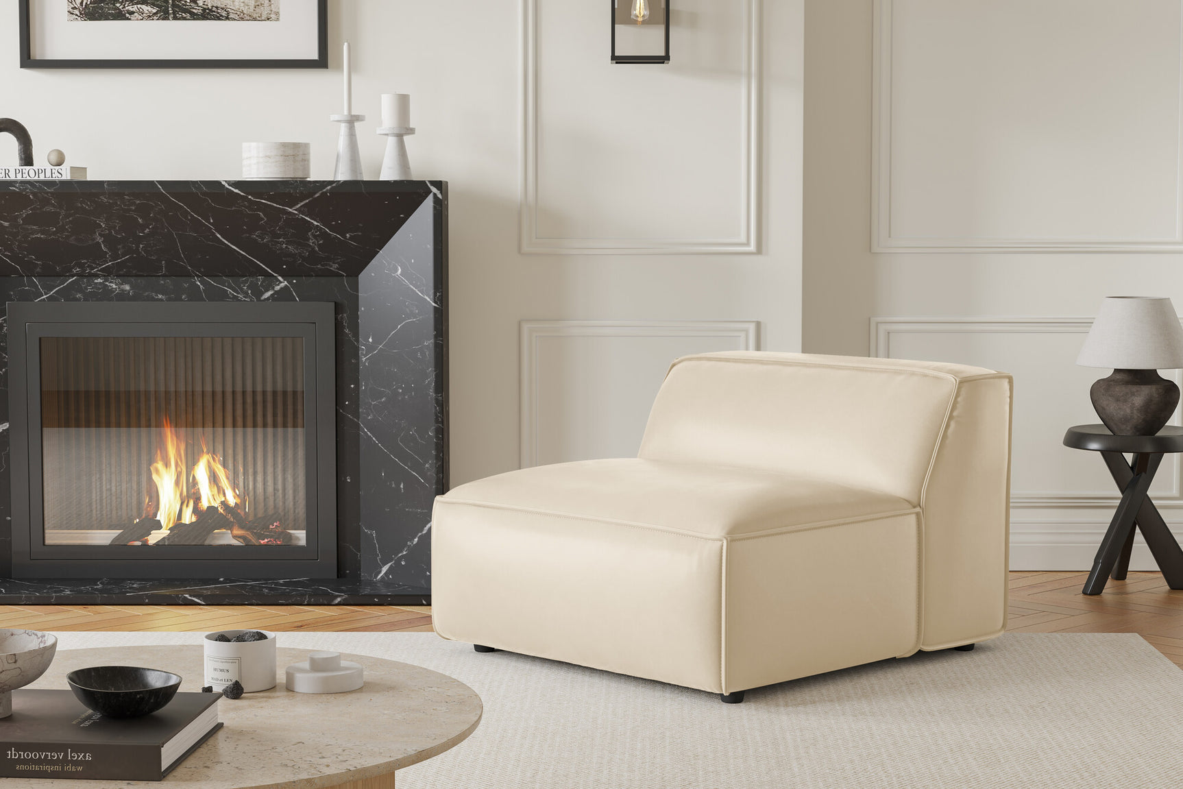 Nathan Leather Armless Sofa Module