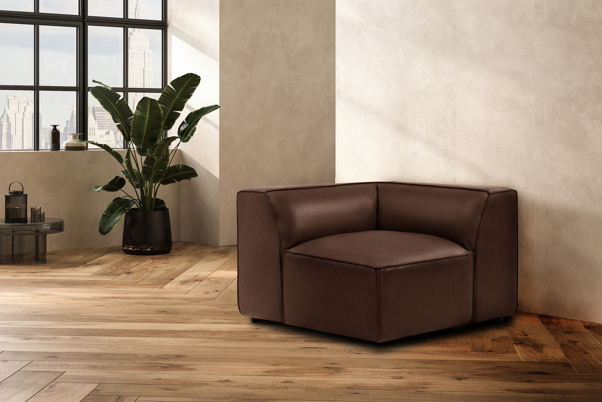 Nathan Leather Corner Sofa Module