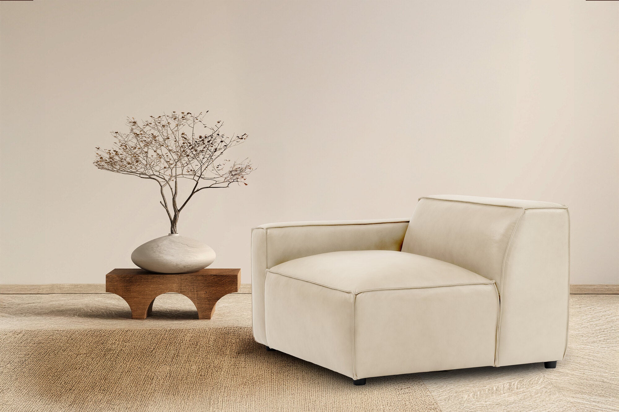 Nathan Leather Left Arm Sofa Module