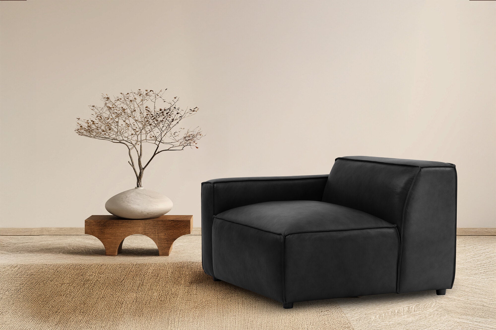 Nathan Leather Left Arm Sofa Module