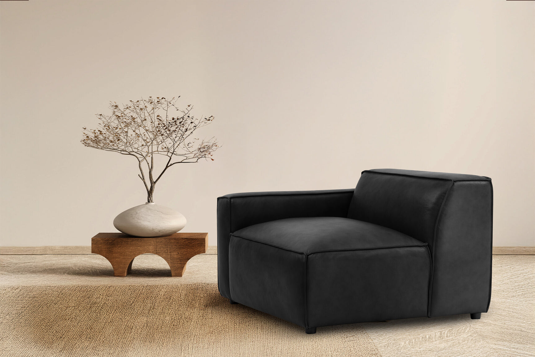 Nathan Leather Left Arm Sofa Module