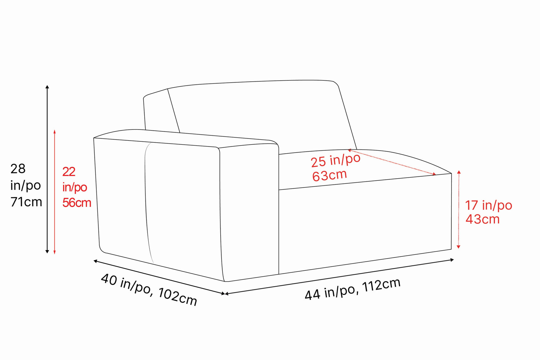 Nathan Leather Left Arm Sofa Module