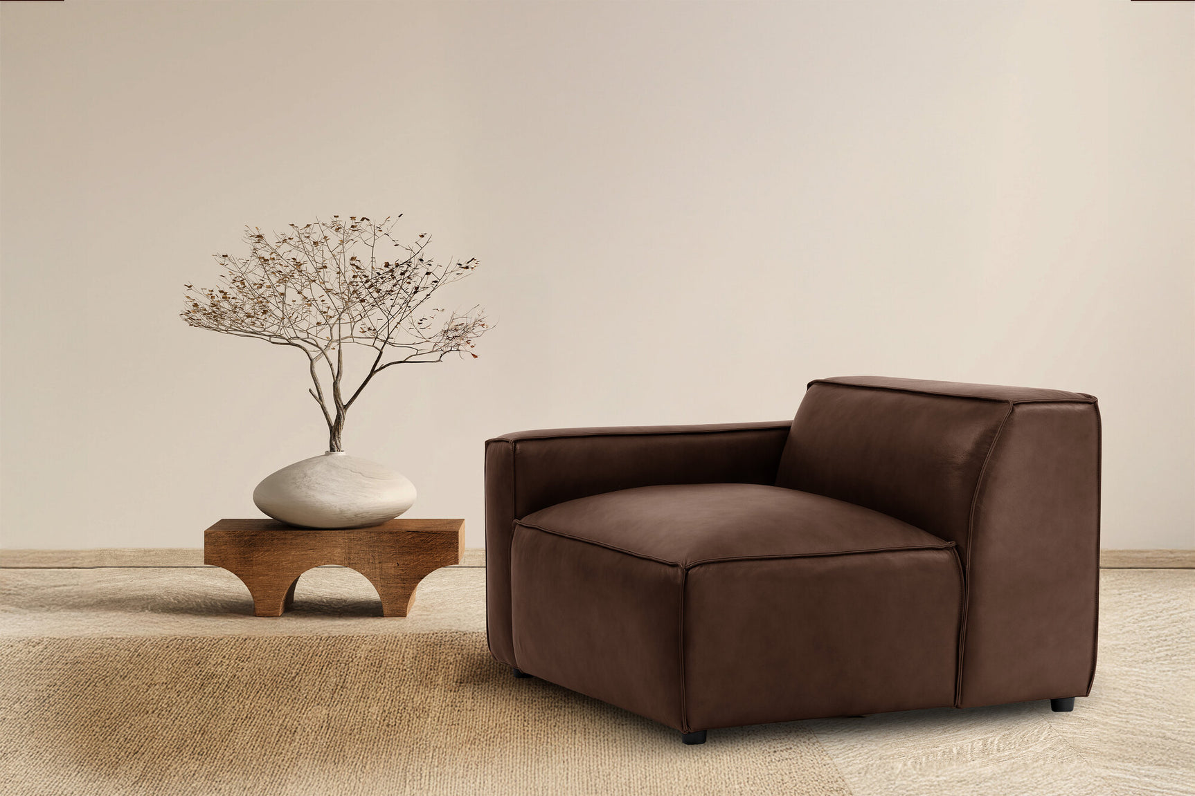 Nathan Leather Left Arm Sofa Module