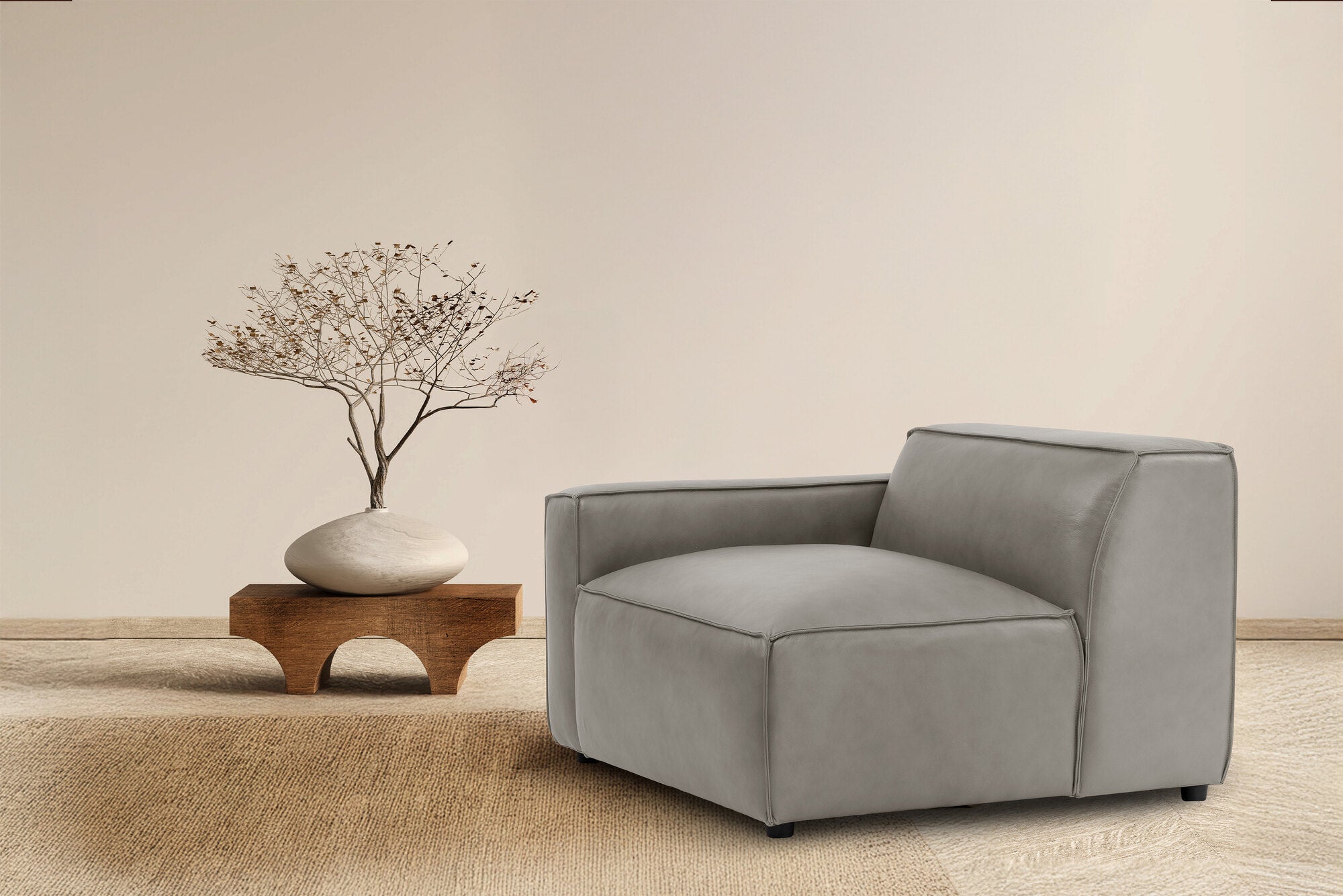 Nathan Leather Left Arm Sofa Module