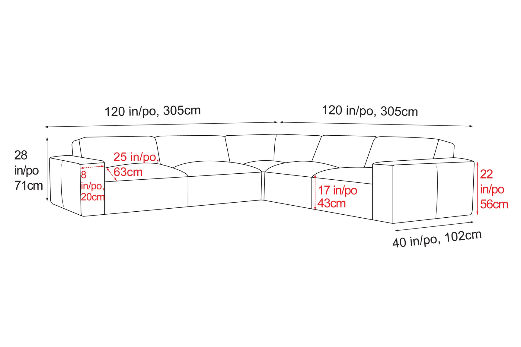 Nathan Leather Modular Corner Sectional Sofa