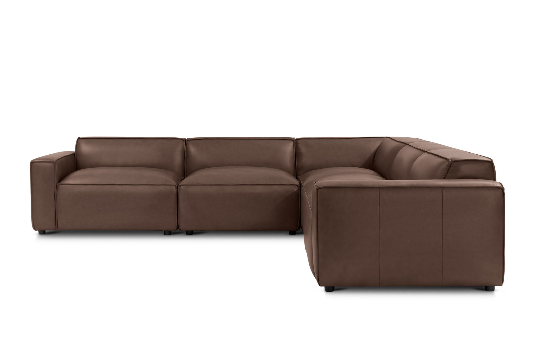 Nathan Leather Modular Corner Sectional Sofa