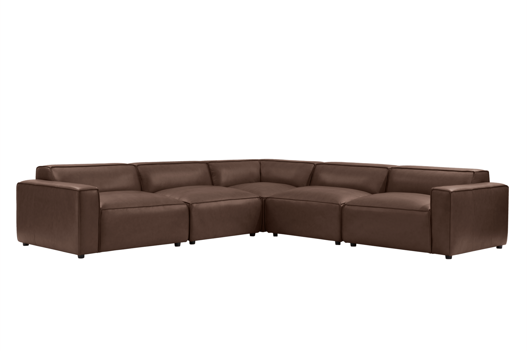 Nathan Leather Modular Corner Sectional Sofa